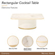 Michael Amini Gineverra Rectangular Cocktail Table - Ivory/Gold