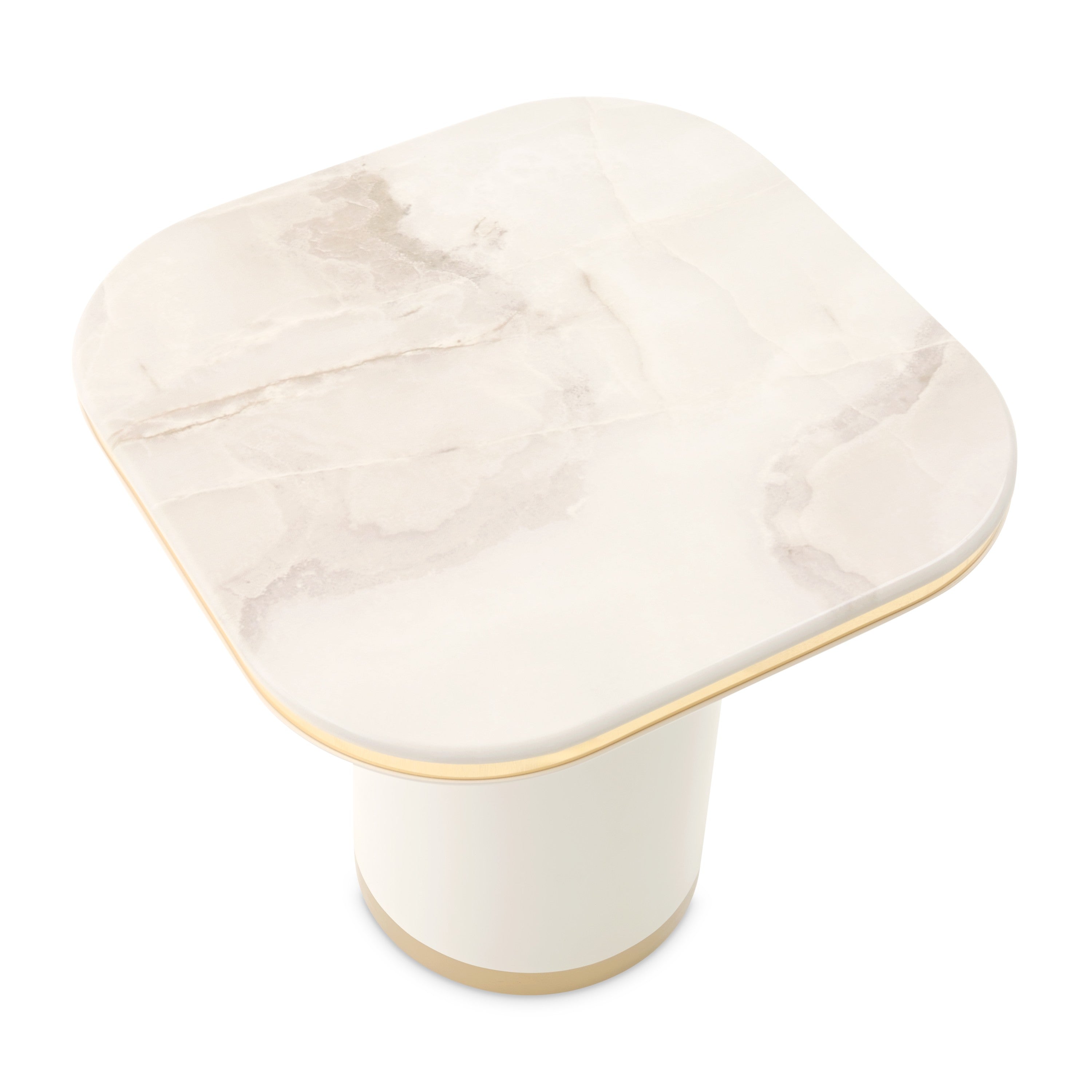 Michael Amini Gineverra End Table - Ivory Gold