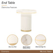 Michael Amini Gineverra End Table - Ivory Gold