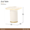 Michael Amini Gineverra End Table - Ivory Gold