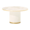 Michael Amini Gineverra Round Cocktail Table - Ivory Gold