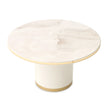 Michael Amini Gineverra Round Cocktail Table - Ivory Gold