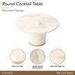 Michael Amini Gineverra Round Cocktail Table - Ivory Gold