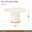 Michael Amini Gineverra Round Cocktail Table - Ivory Gold