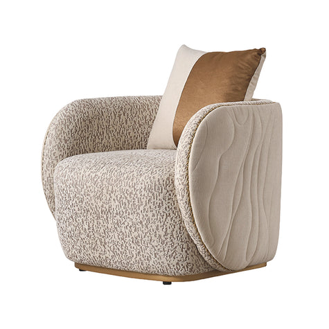 Michael Amini Gineverra Accent Chair - Biscotti/Ivory Gold