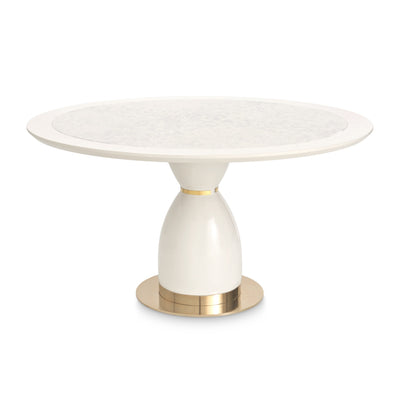 Michael Amini Lisbon Round Dining Table - Silken Cream