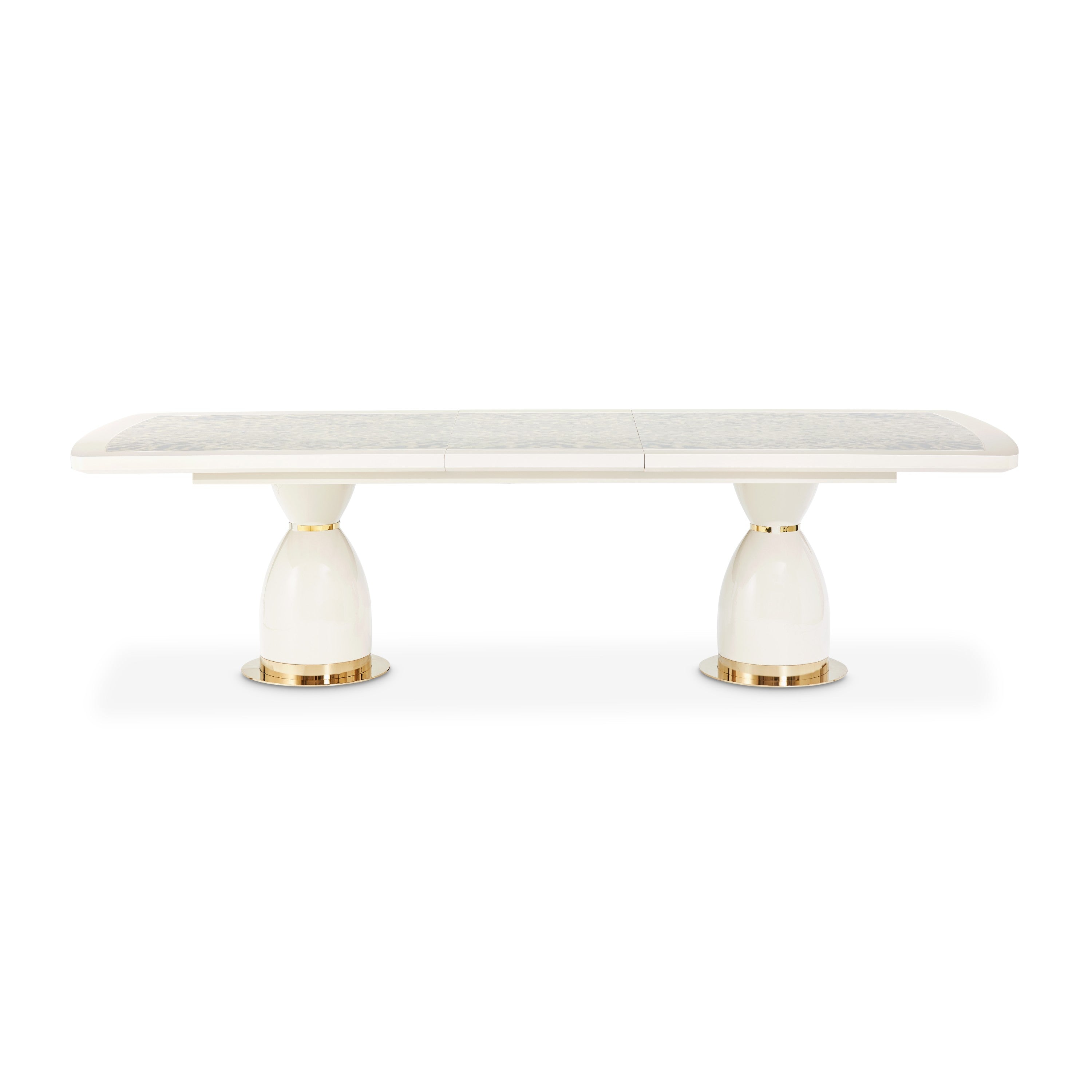 Michael Amini Lisbon Double Pedestal Dining Table - Silken Cream
