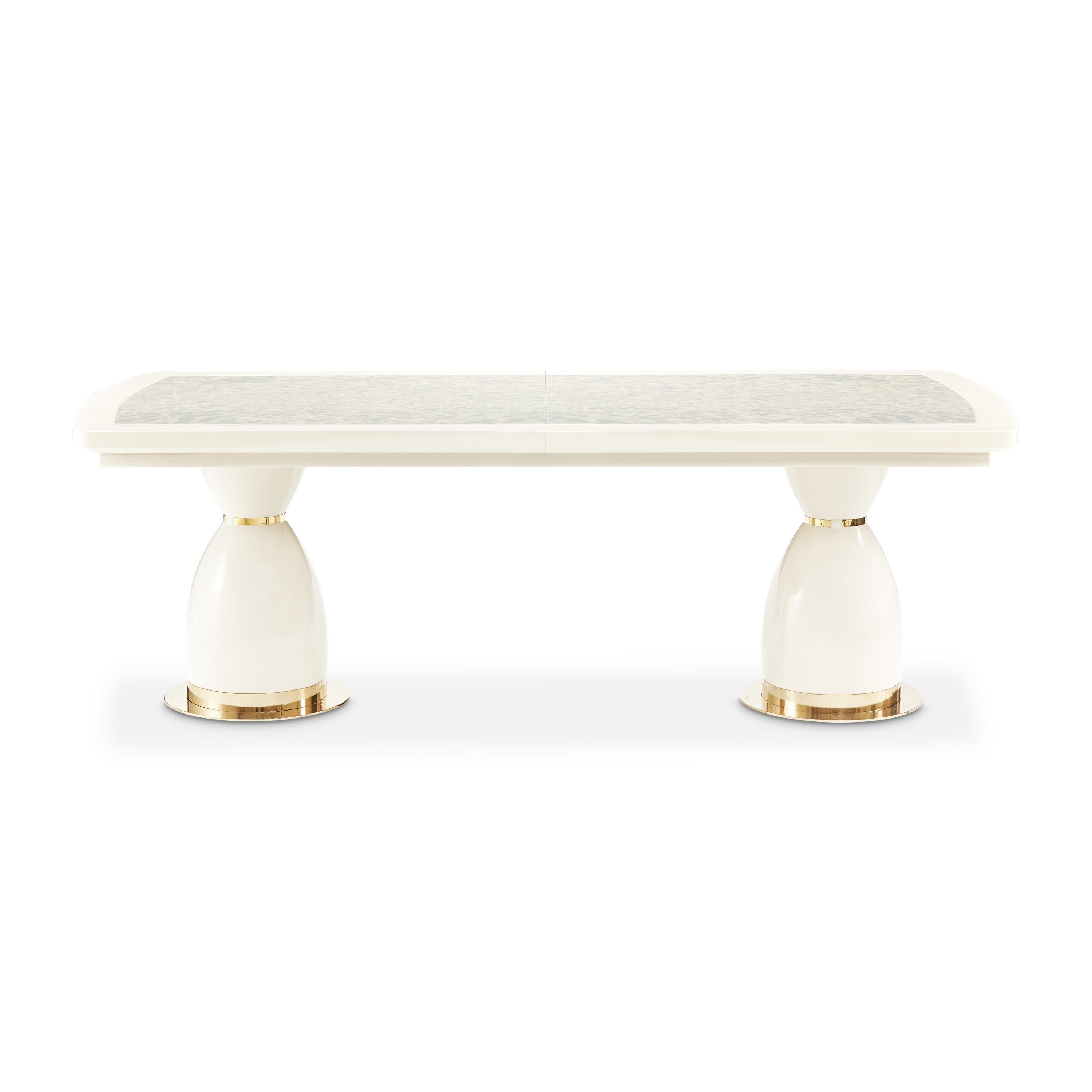 Michael Amini Lisbon Double Pedestal Dining Table - Silken Cream