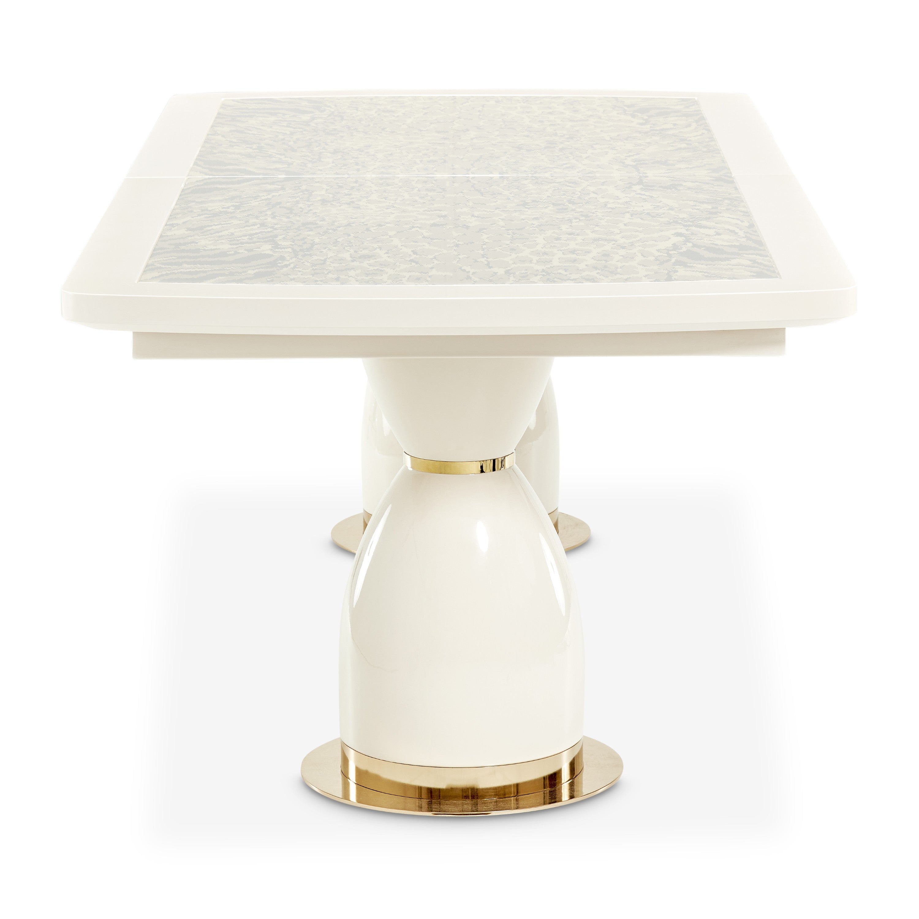 Michael Amini Lisbon Double Pedestal Dining Table - Silken Cream