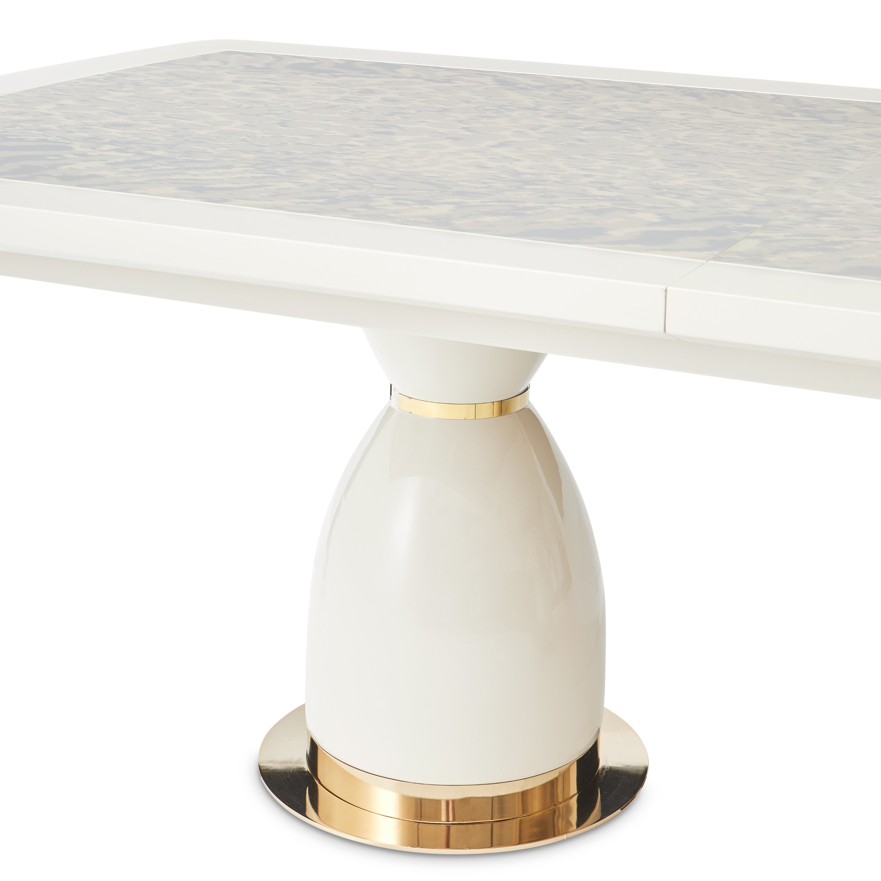 Michael Amini Lisbon Double Pedestal Dining Table - Silken Cream