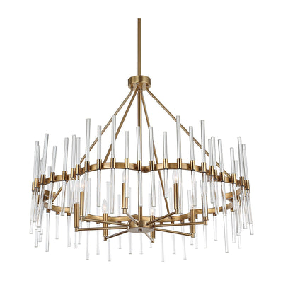 Uttermost Crystal Stick 8 Light Brass Chandelier