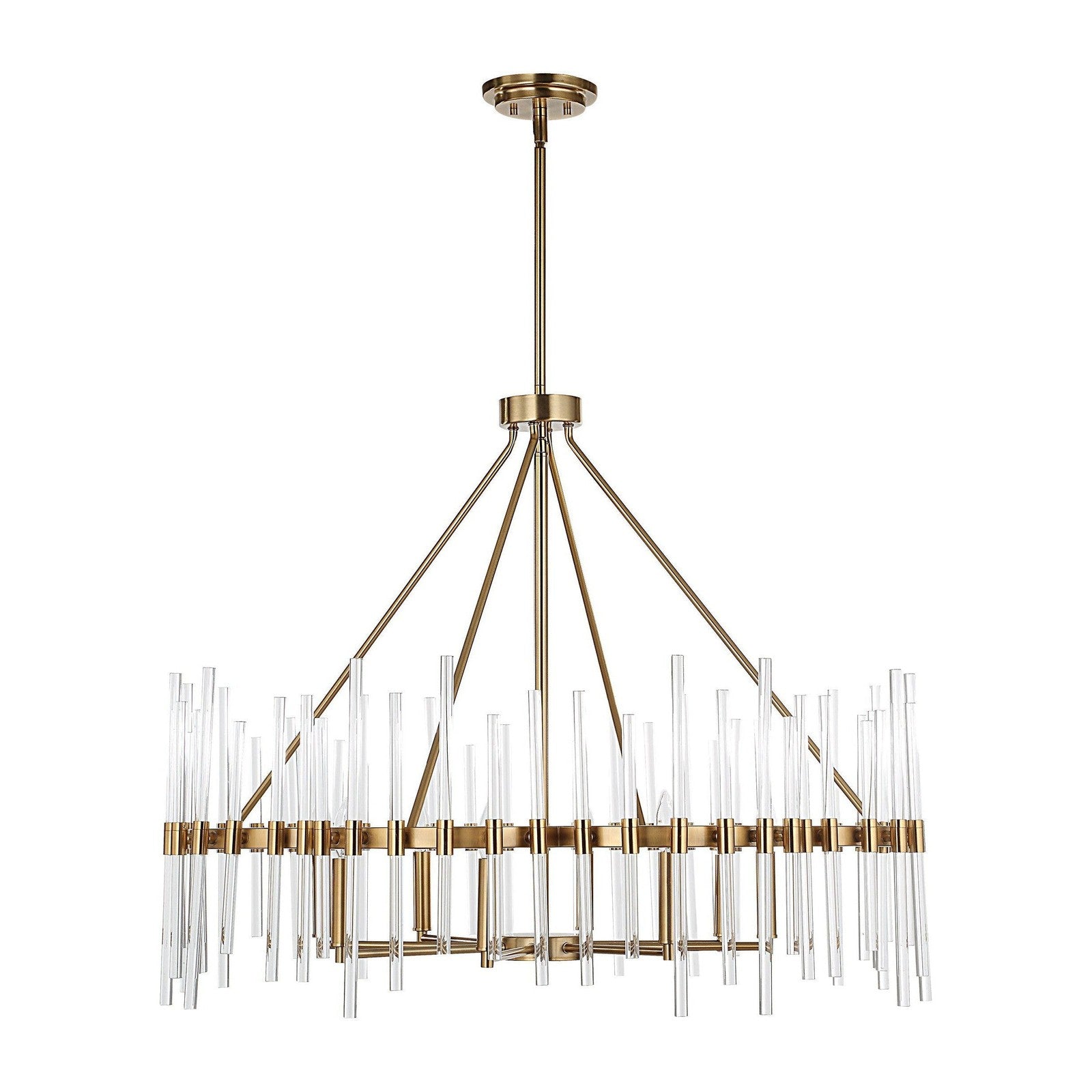 Uttermost Crystal Stick 8 Light Brass Chandelier