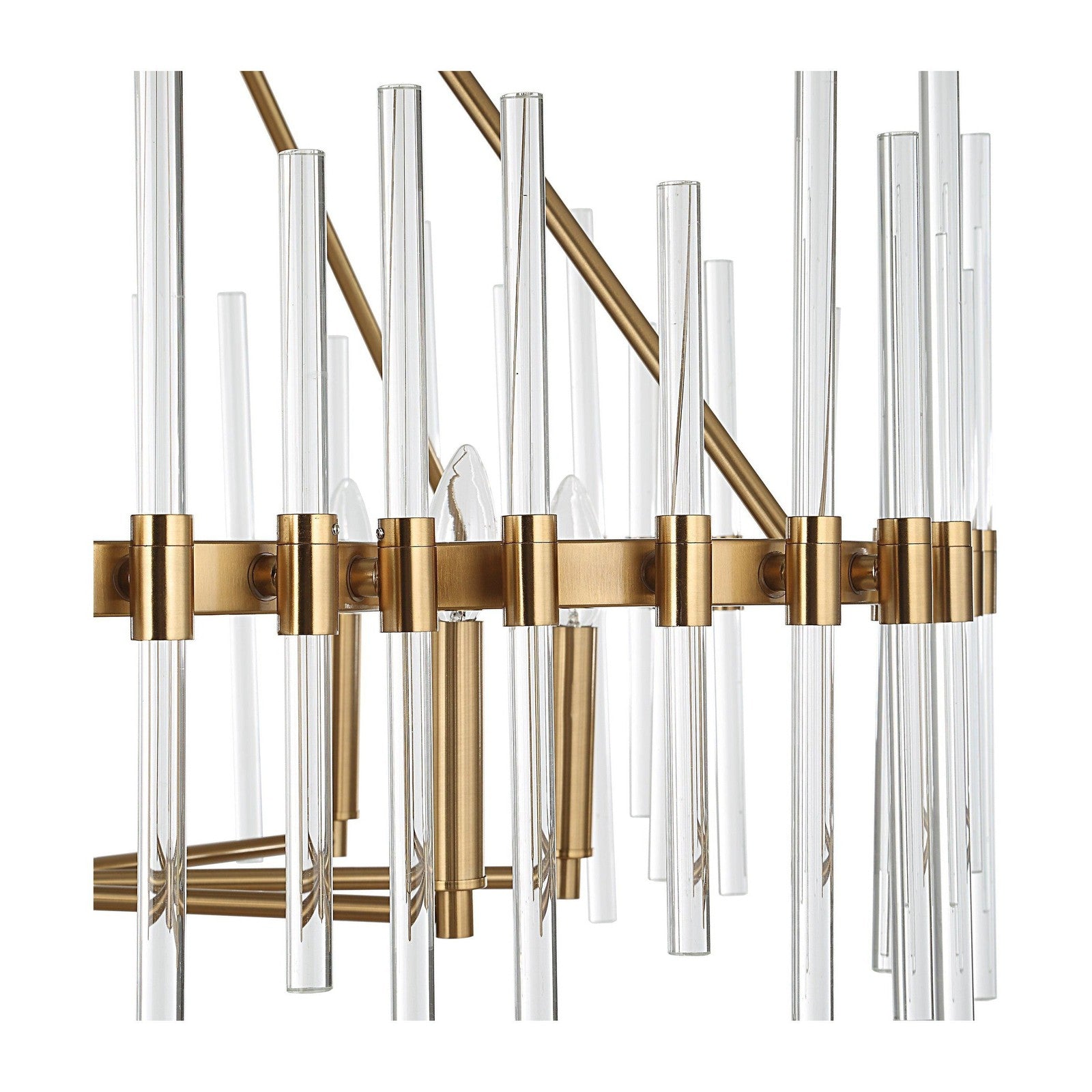 Uttermost Crystal Stick 8 Light Brass Chandelier