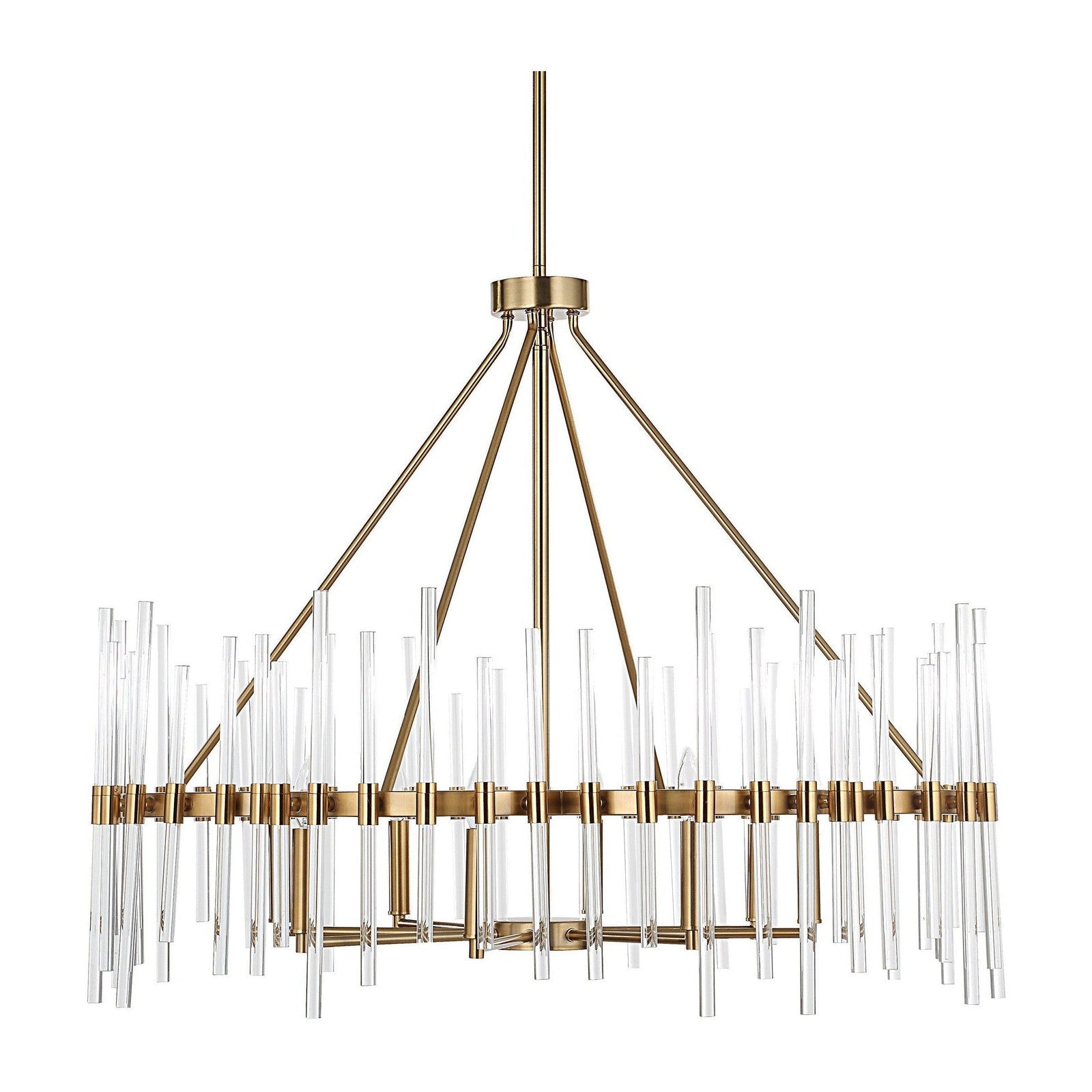 Uttermost Crystal Stick 8 Light Brass Chandelier