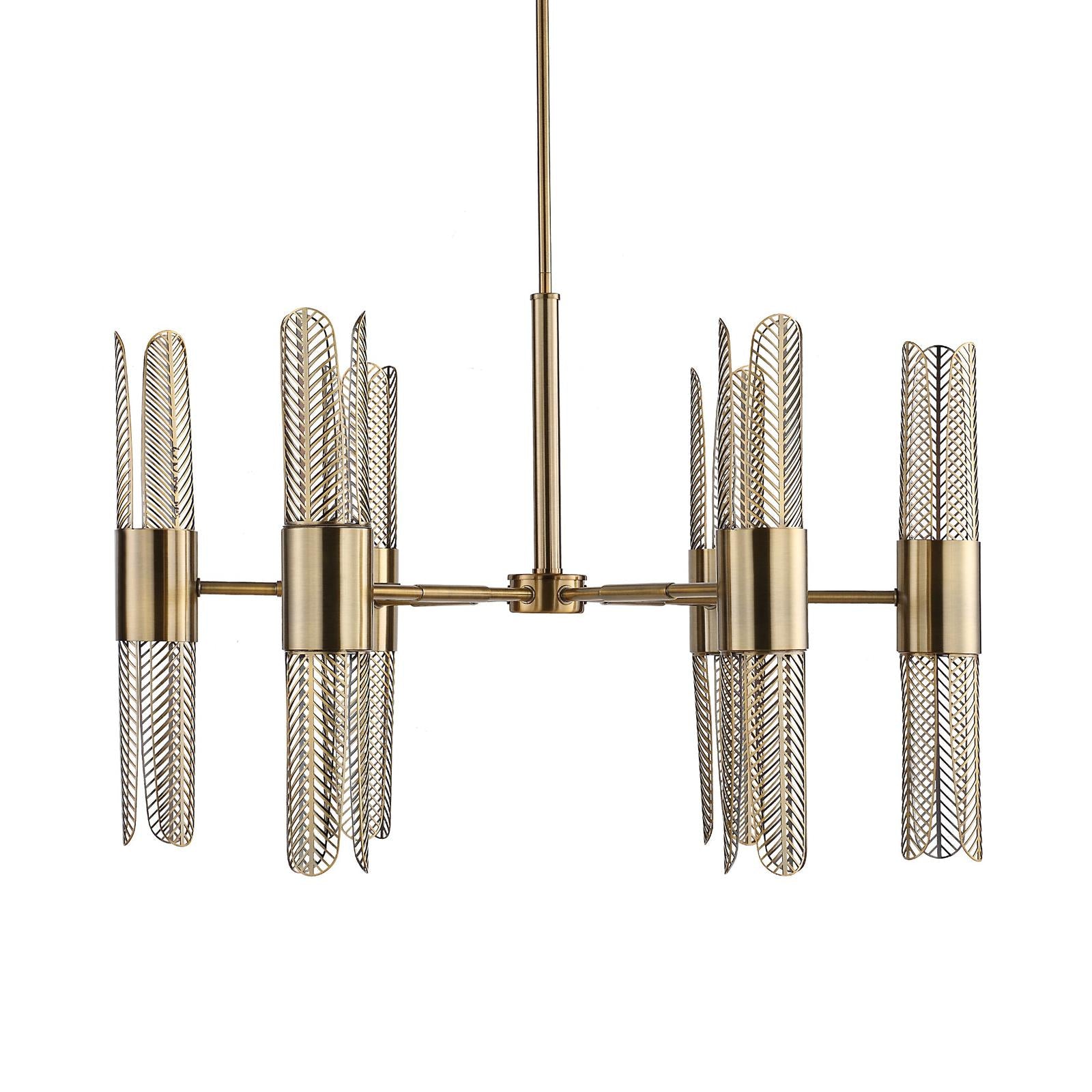 Uttermost Cret 12 Light Brass Chandelier