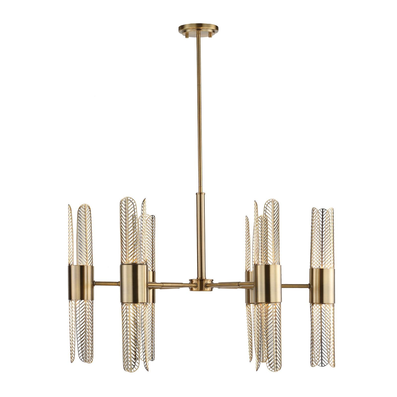 Uttermost Cret 12 Light Brass Chandelier