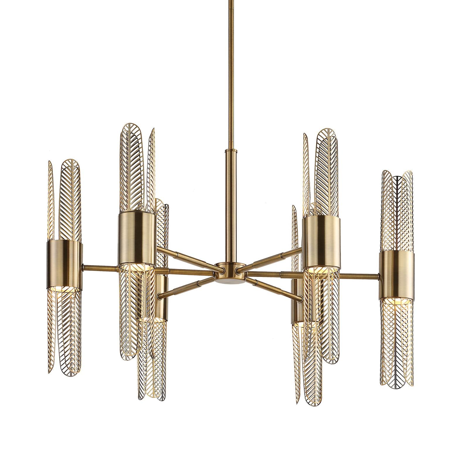 Uttermost Cret 12 Light Brass Chandelier
