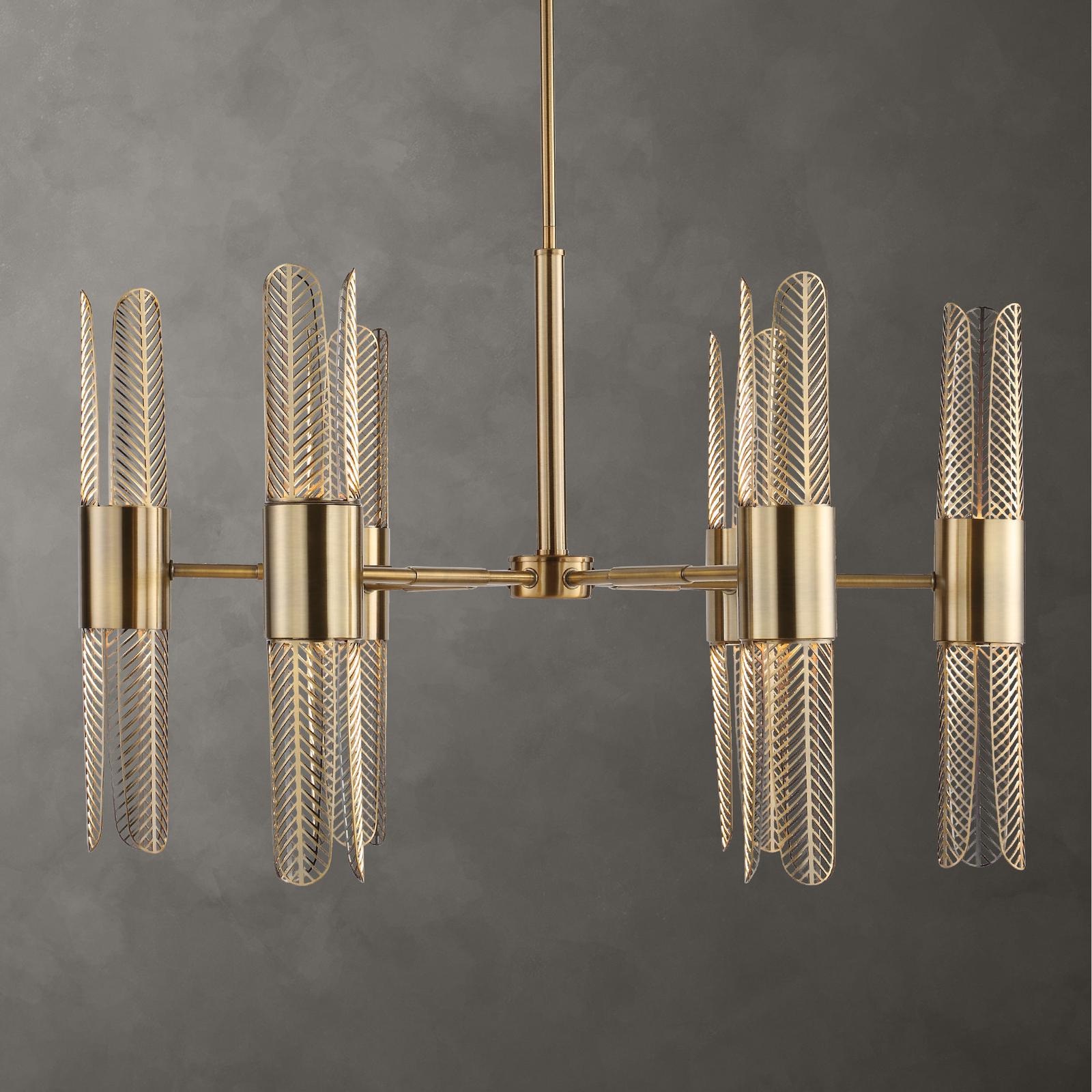 Uttermost Cret 12 Light Brass Chandelier