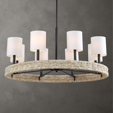 Uttermost Faiyam 8 Light Rattan Chandelier