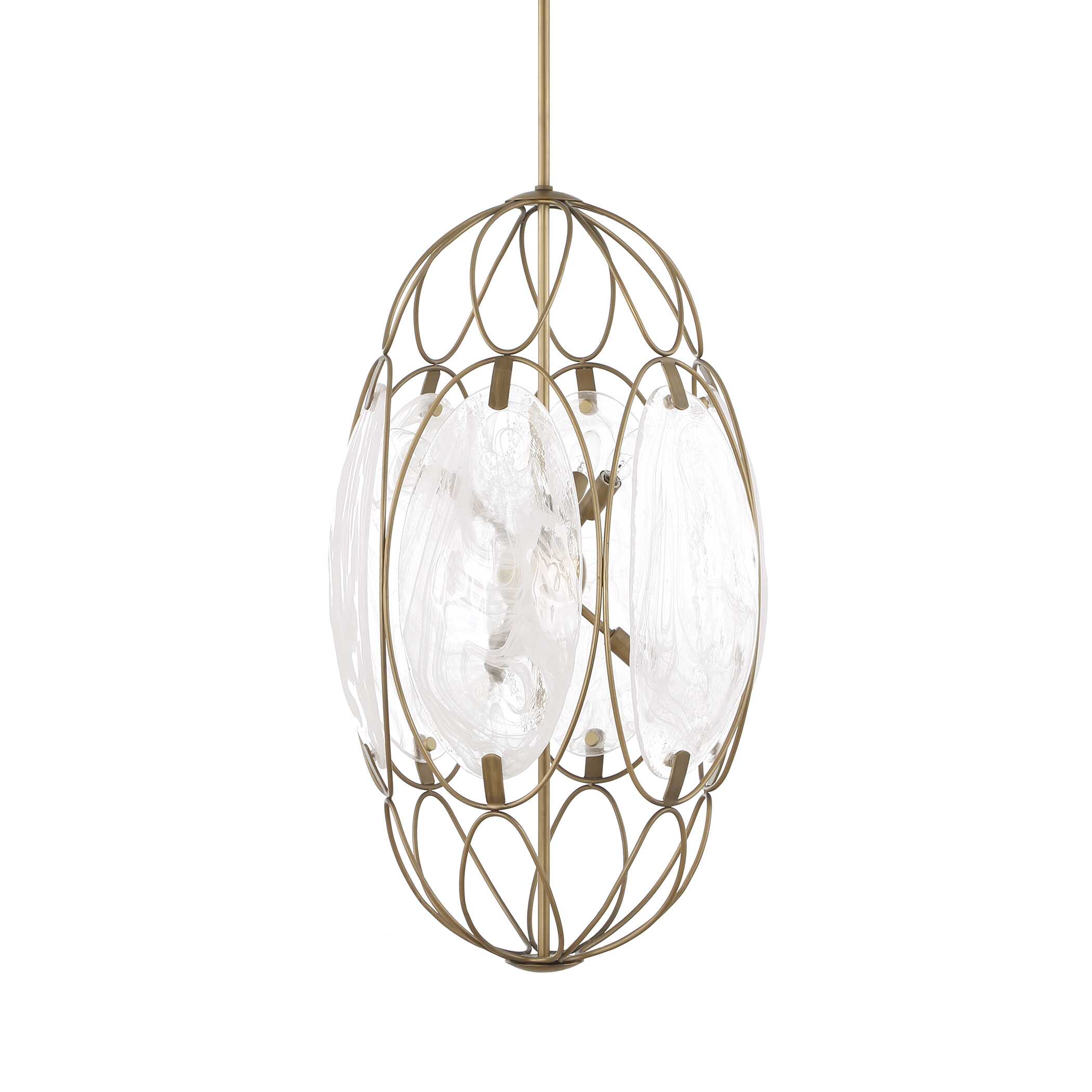Uttermost Valencia 6 Light Glass Panel Pendant