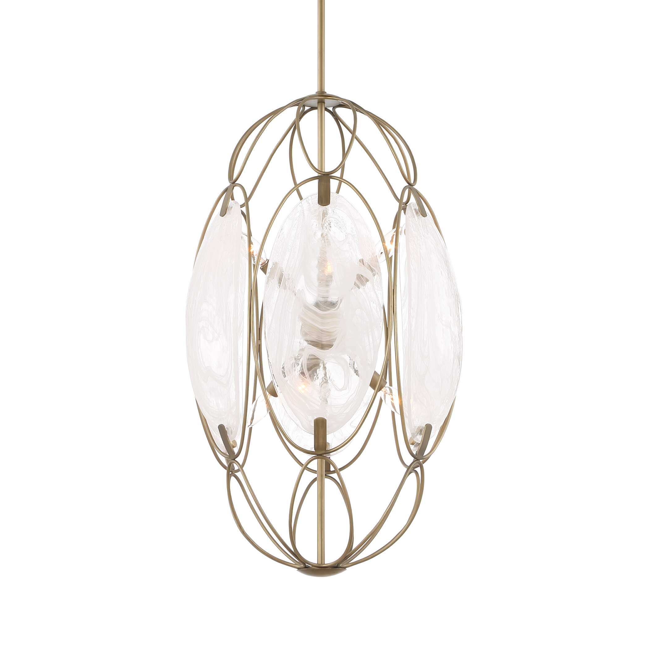 Uttermost Valencia 6 Light Glass Panel Pendant