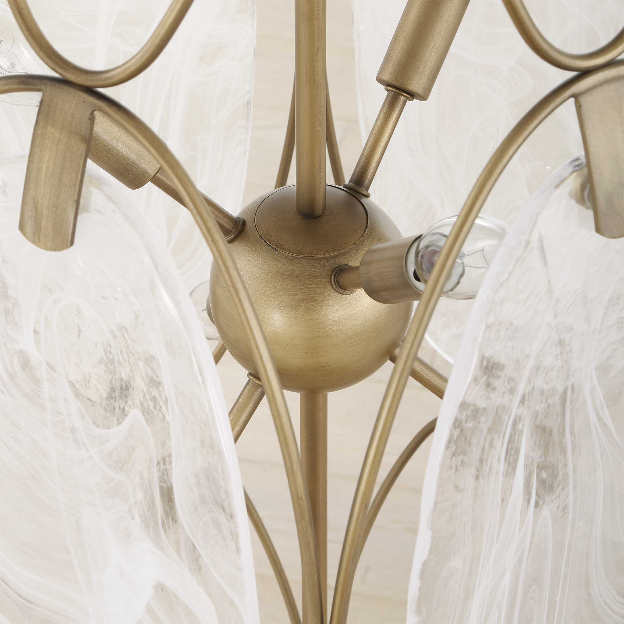 Uttermost Valencia 6 Light Glass Panel Pendant