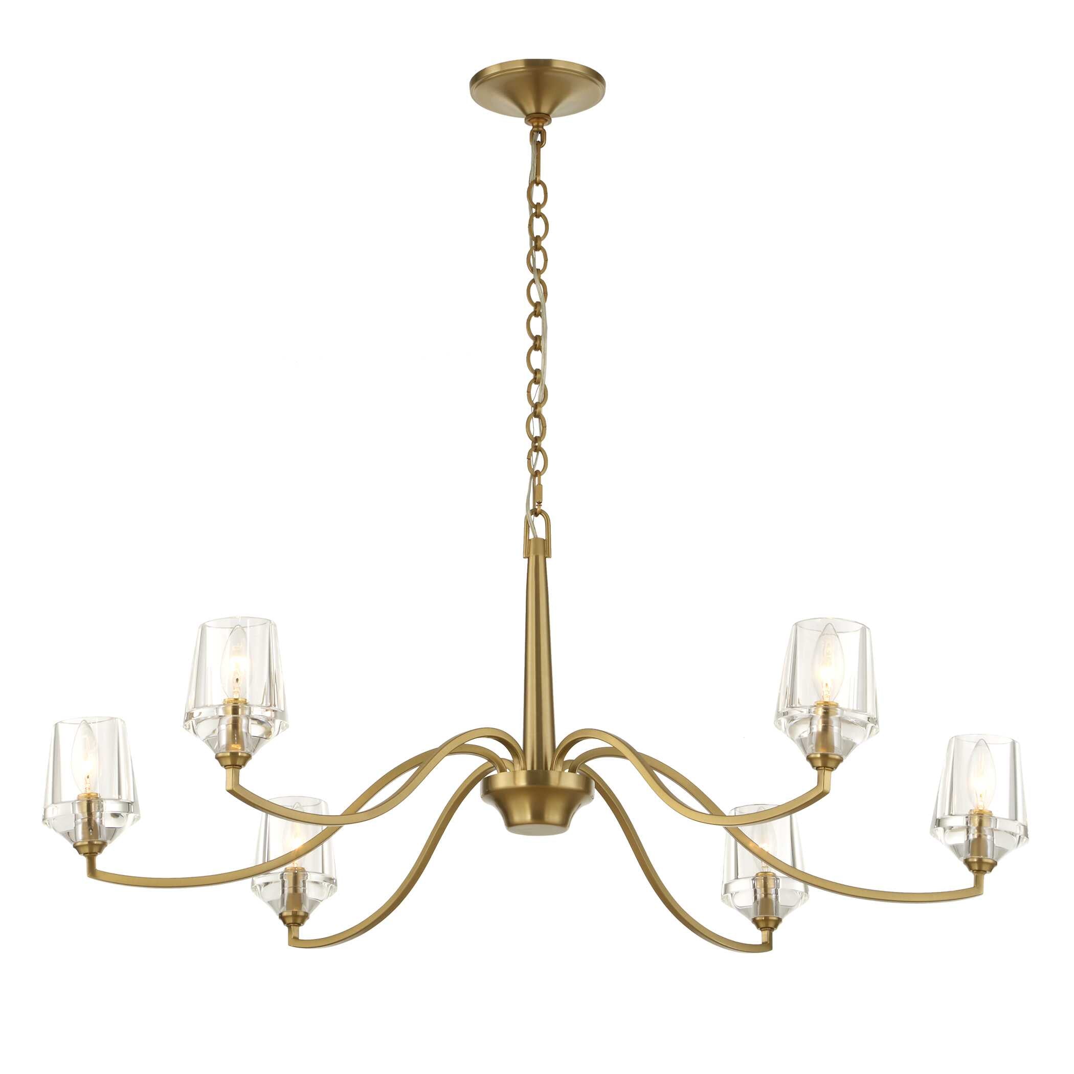 Uttermost Barcelona 6 Light Brass Chandelier