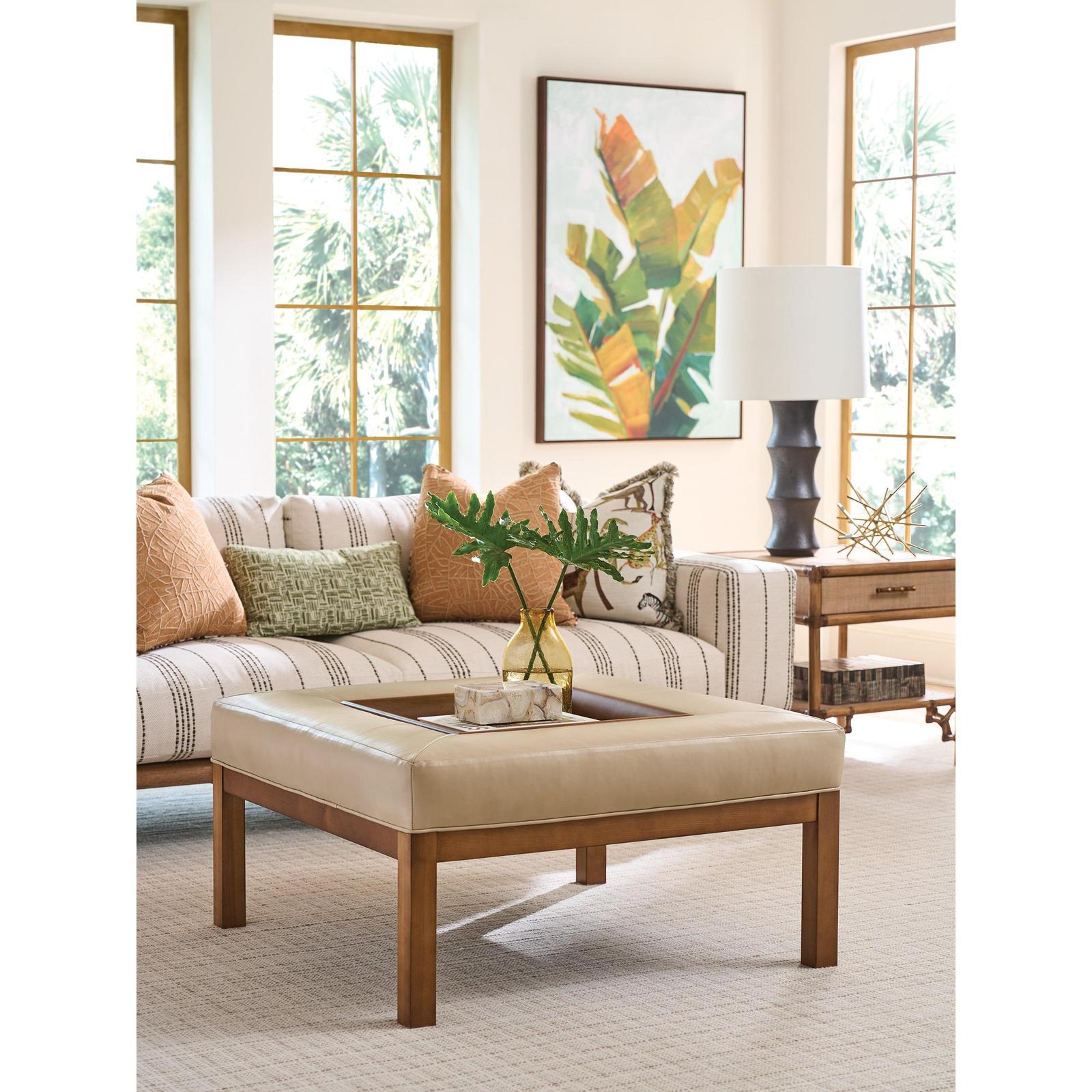 Lexington Crandon Park Leather Ottoman
