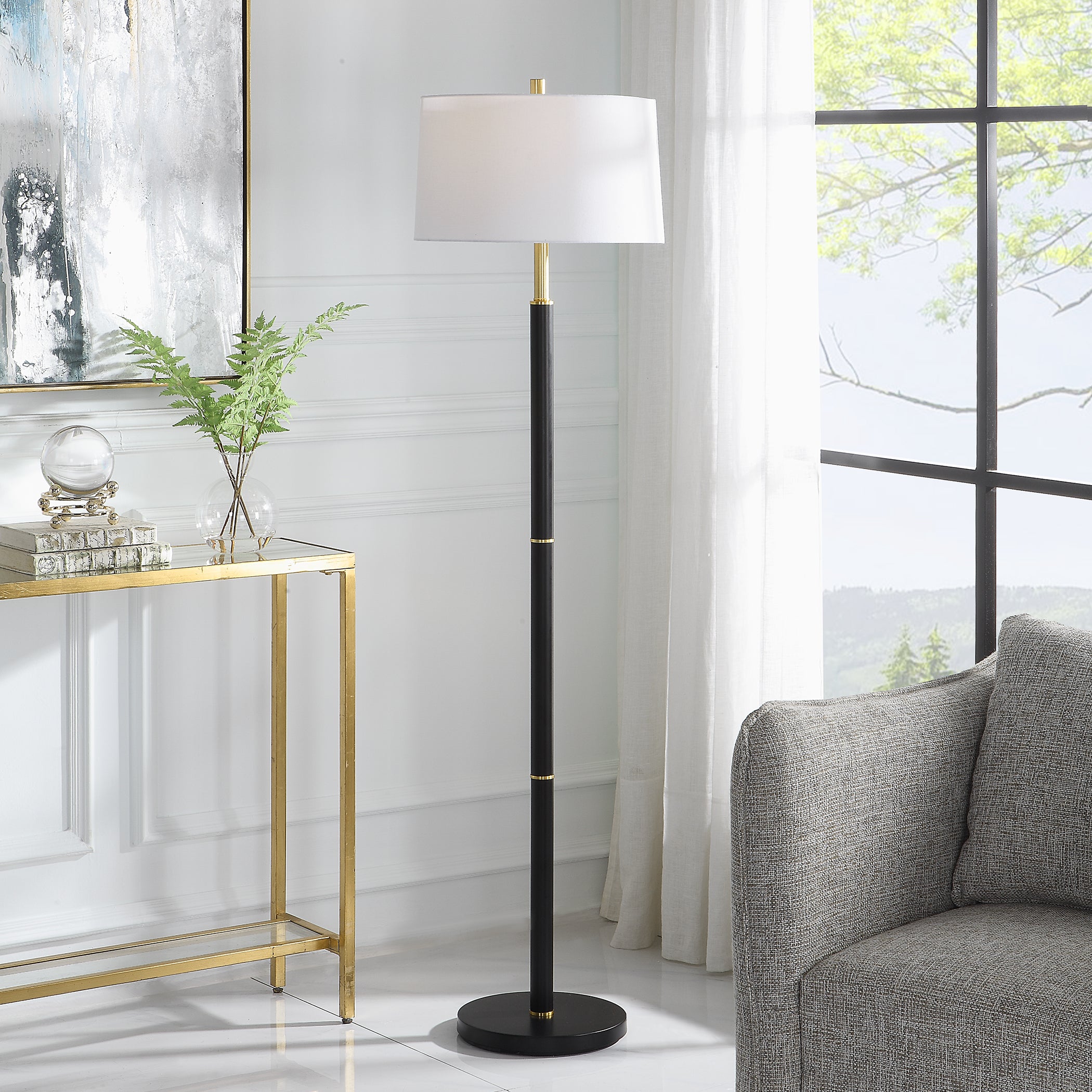 Modern Accents Gold Rings Metal Floor Lamp