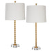 Modern Accents Elegant Metal Body Round Crystal Base Table Lamp - Set of 2
