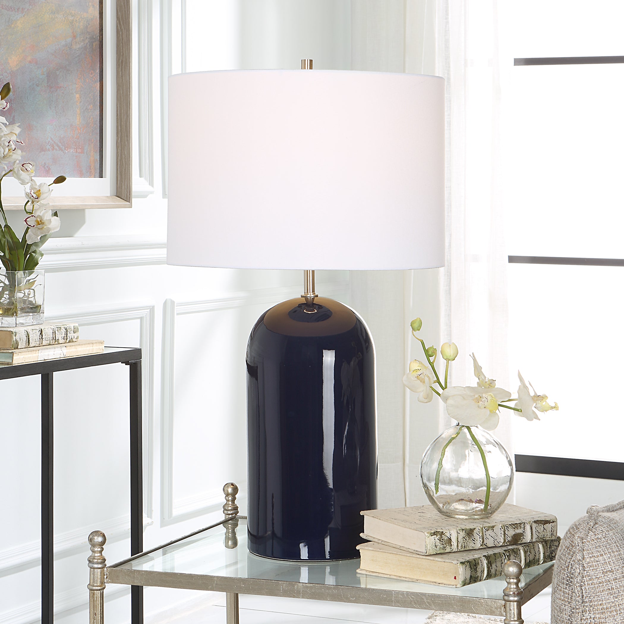 Modern Accents Beautiful Dome Shaped Ceramic Table Lamp