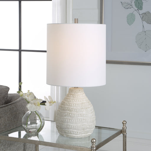 Modern Accents Textured Organic Shaped Porcelain Ceramic Table Lamp