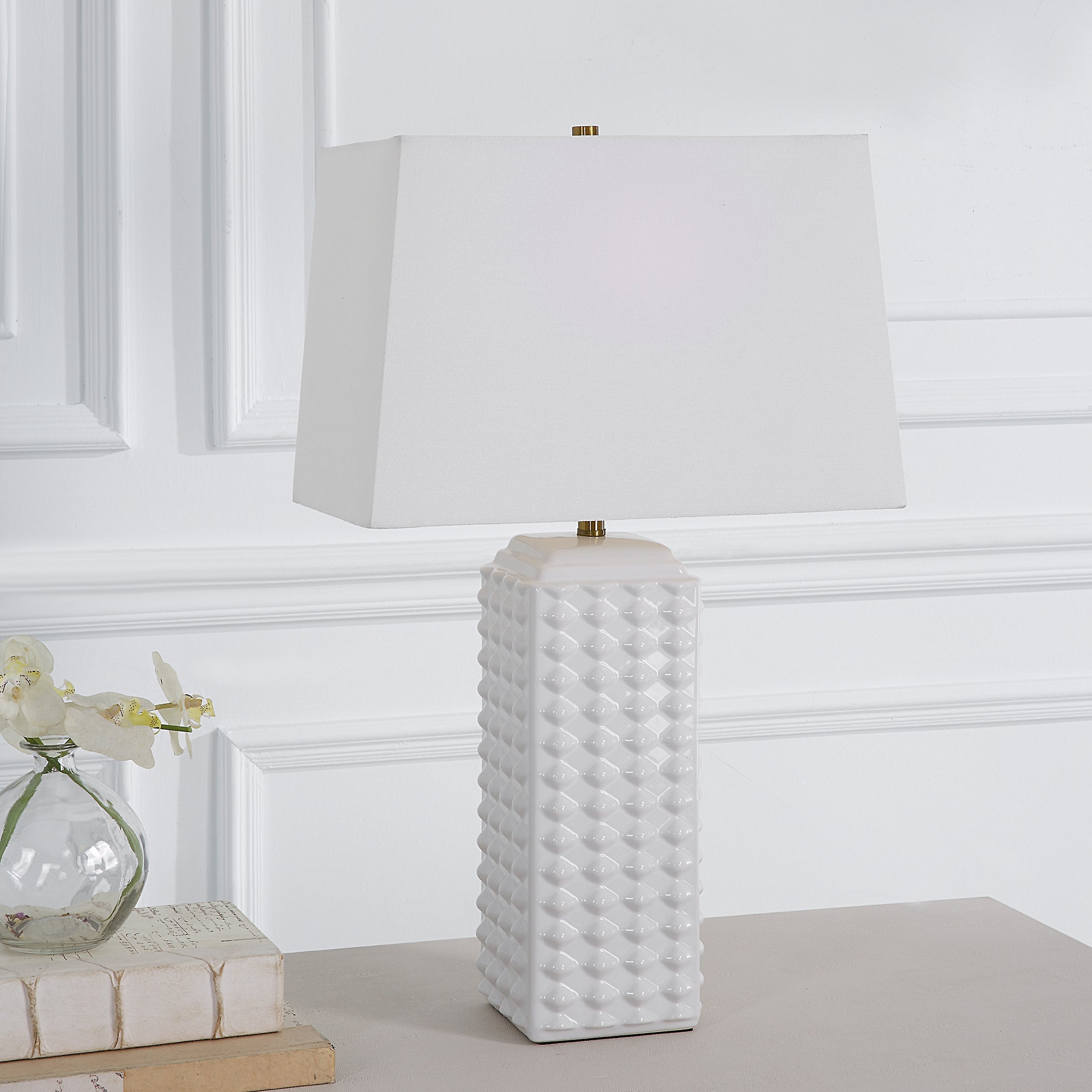 Modern Accents Square Body Ceramic Table Lamp