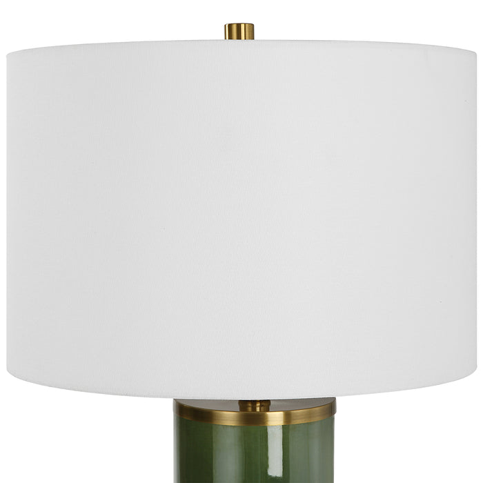 Modern Accents Metal Base Cylinder Ceramic Table Lamp