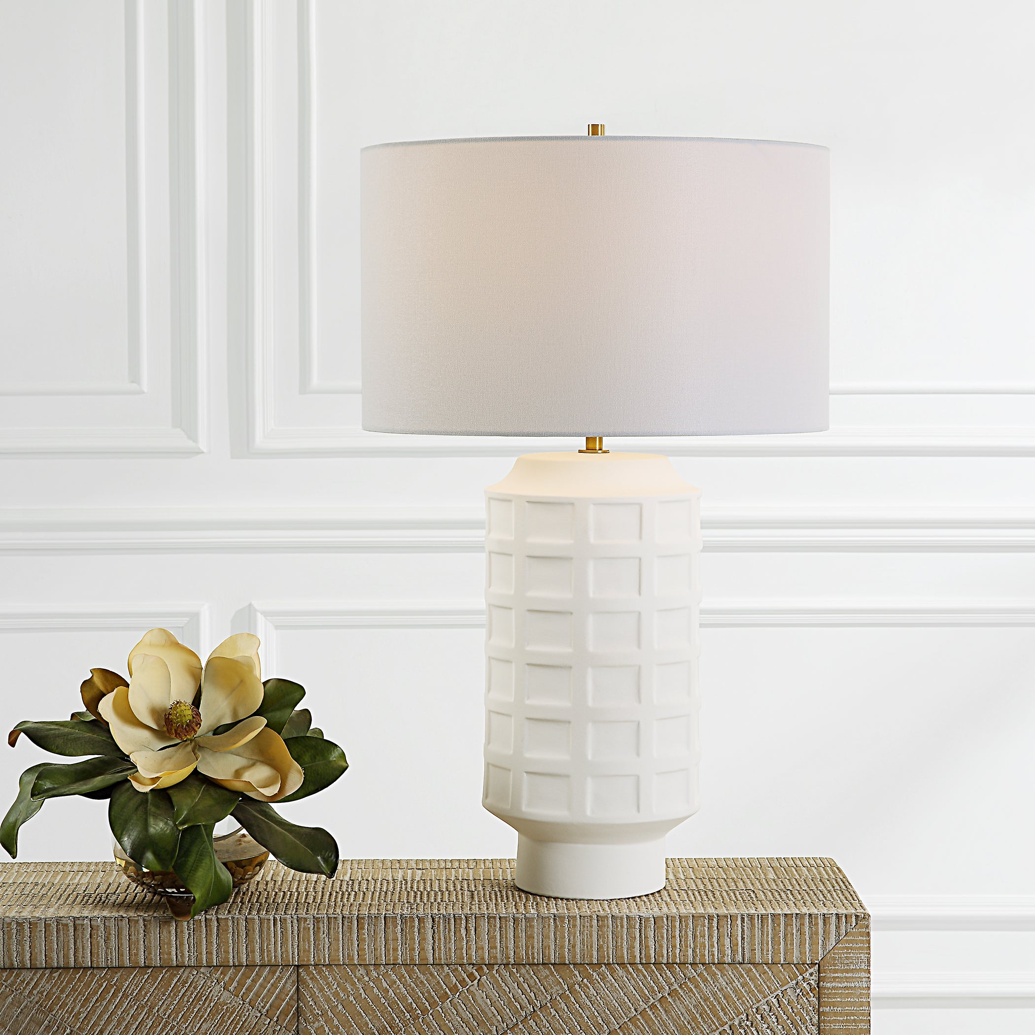 Uttermost Window Pane White Table Lamp