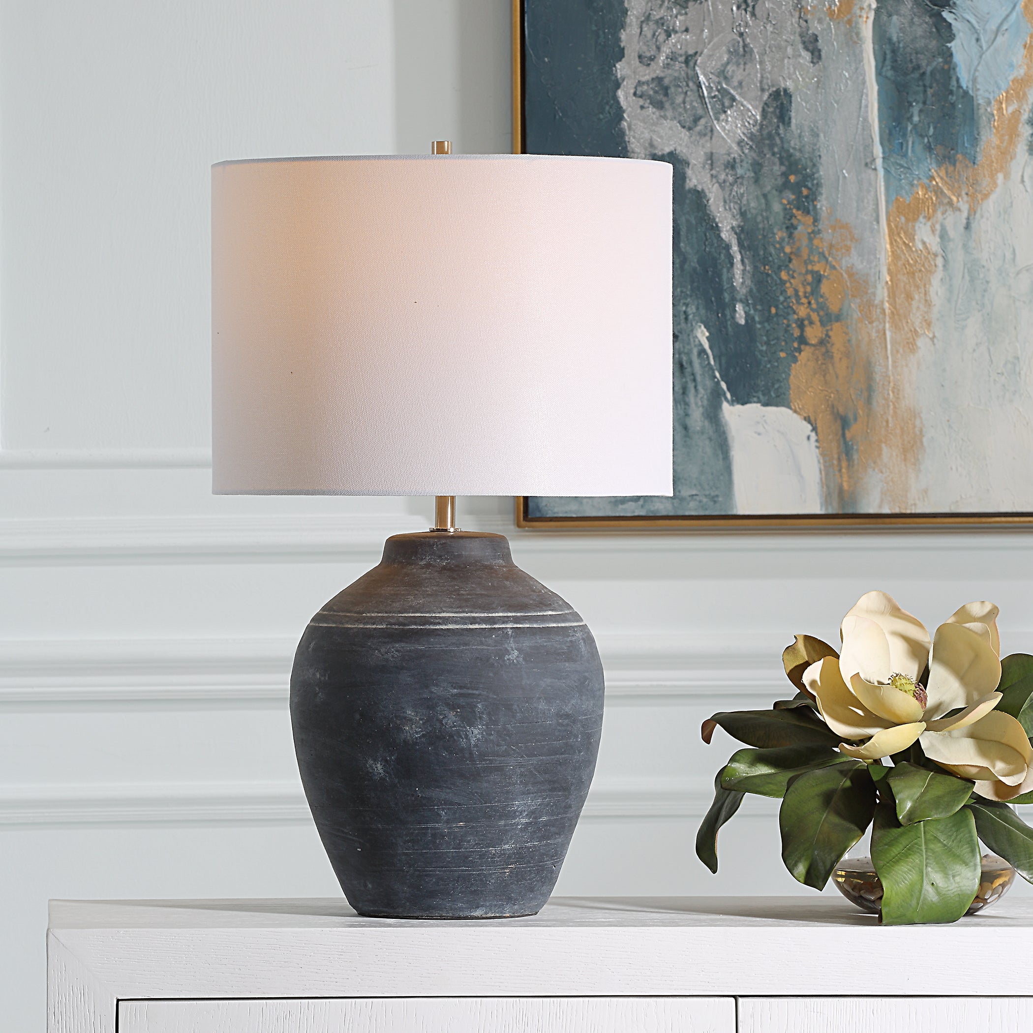 Modern Accents Ceramic Subtle Textured Table Lamp
