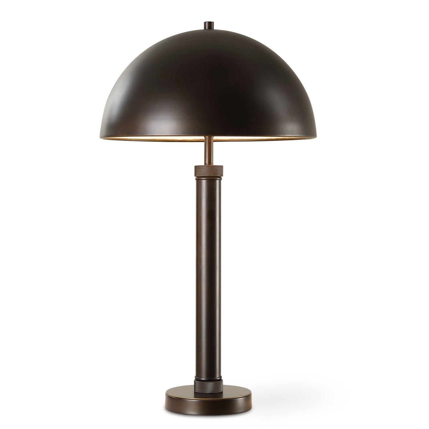 Modern Accents Knurling Adorns Top Table Lamp