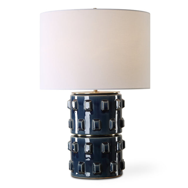 Modern Accents Rich Blue Hue Ceramic Table Lamp