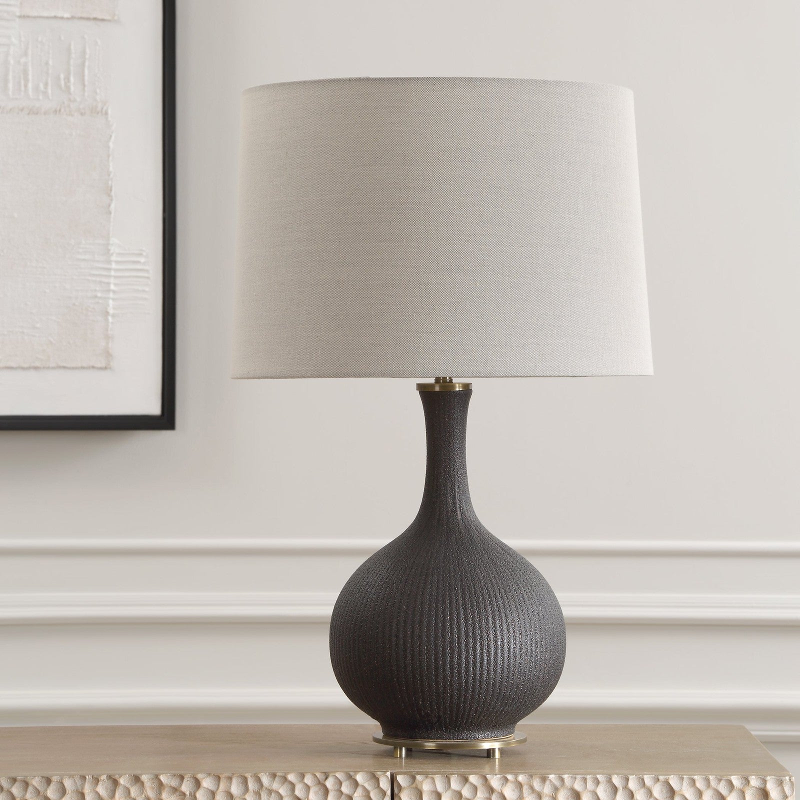 Uttermost Rimini Black Glaze Table Lamp