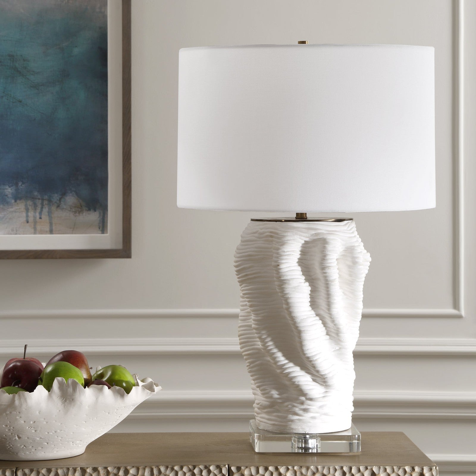 Uttermost Stratified White Table Lamp