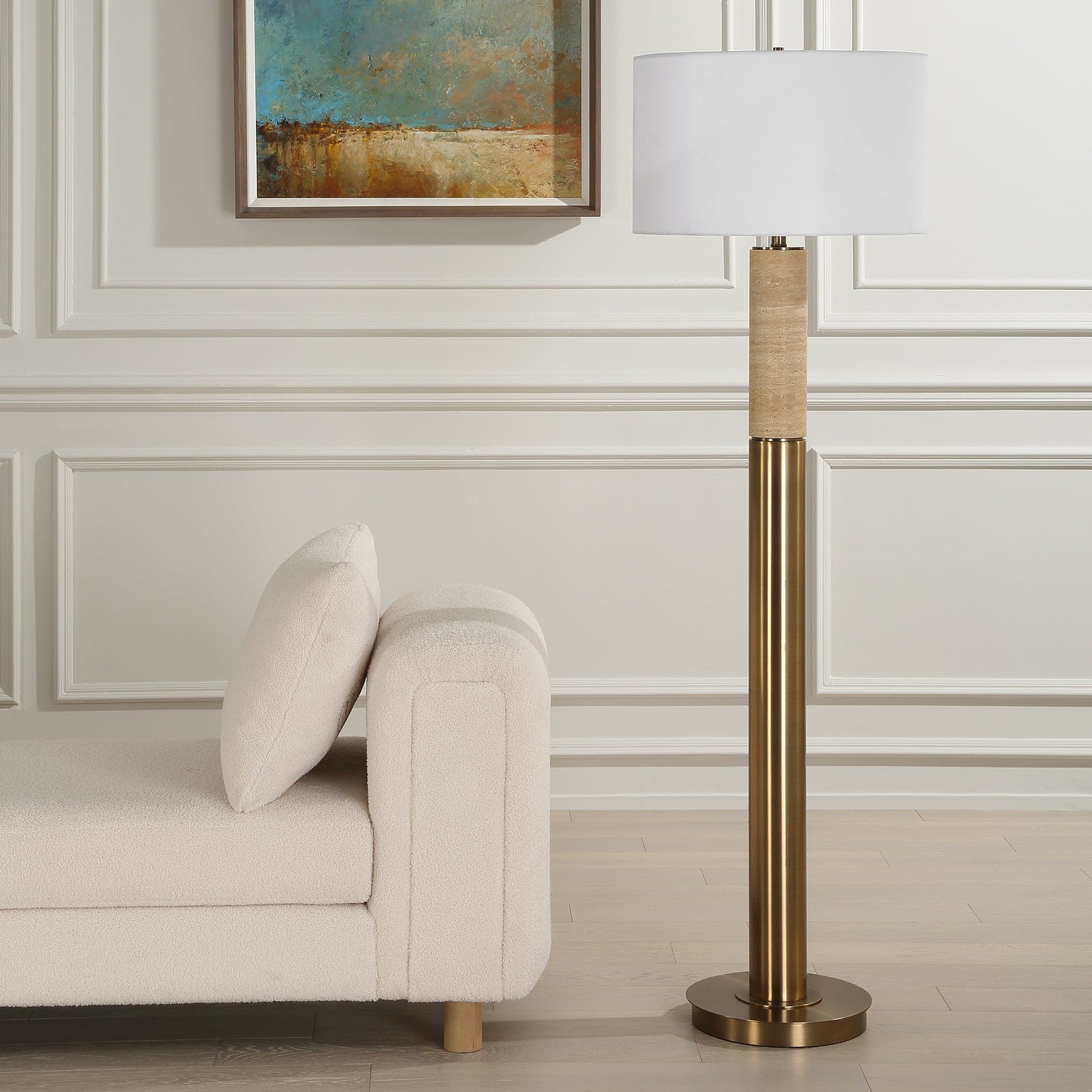 Uttermost Knox Travertine Floor Lamp