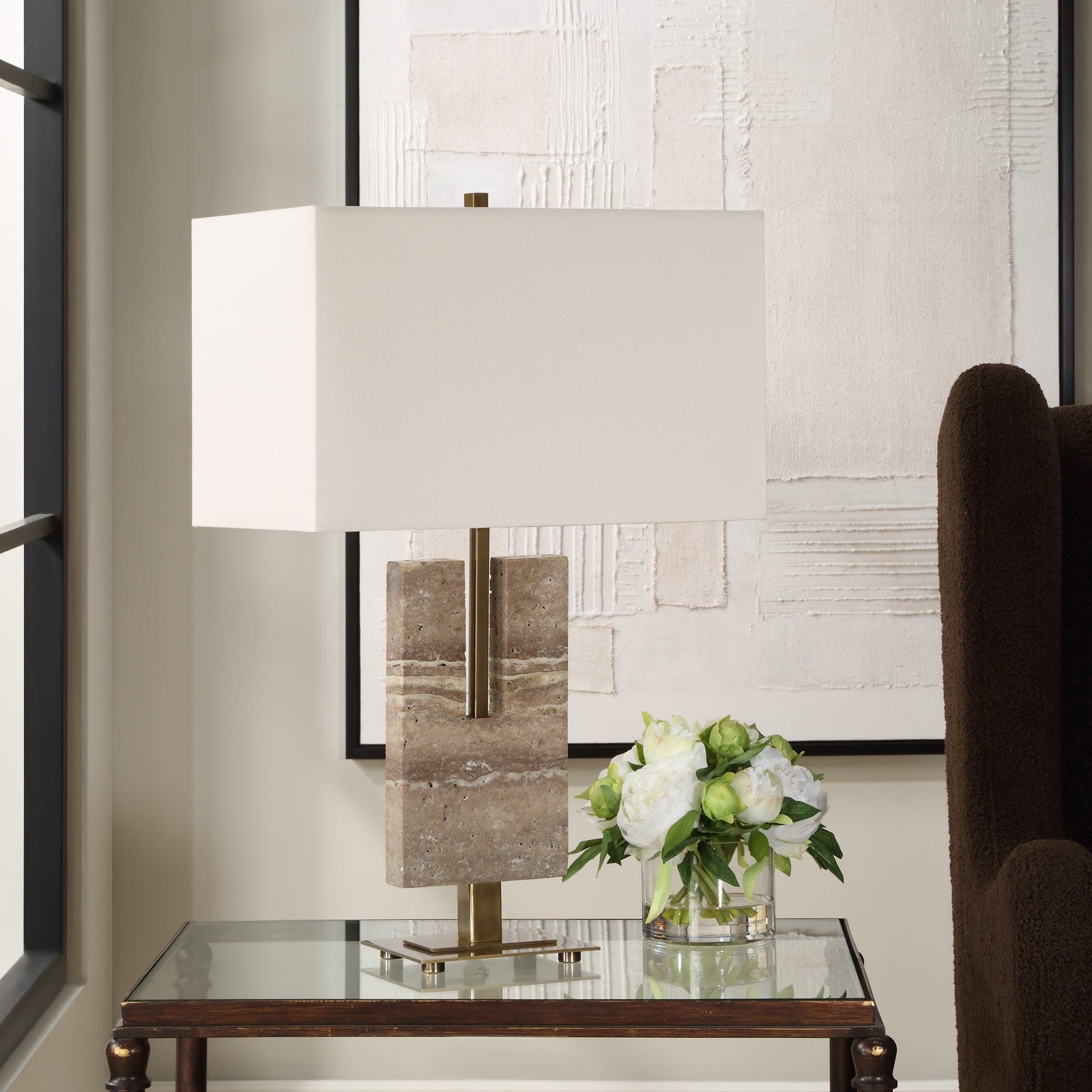 Uttermost Turning Point Travertine Table Lamp