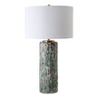 Uttermost Meltdown Ivory Teal Table Lamp
