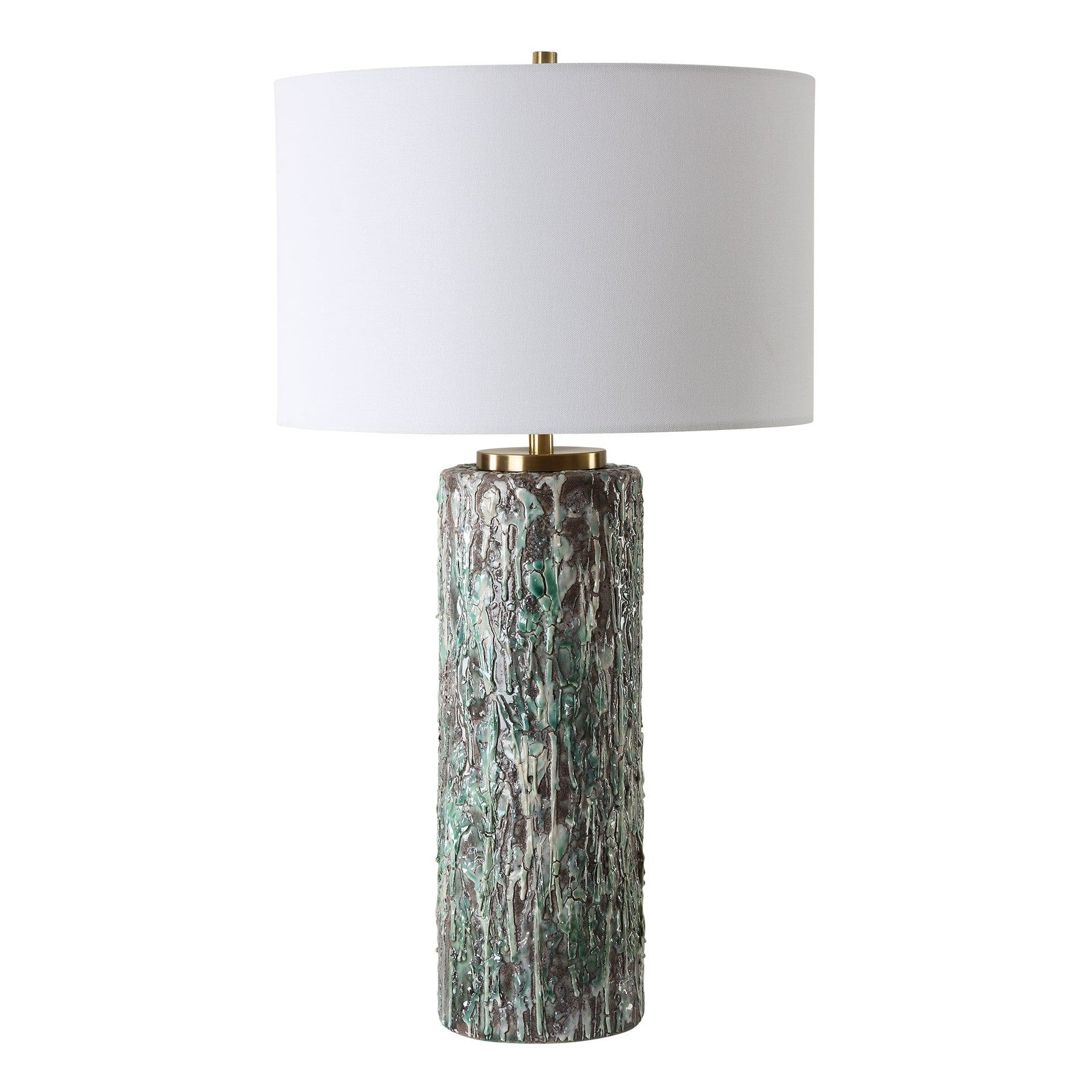 Uttermost Meltdown Ivory Teal Table Lamp
