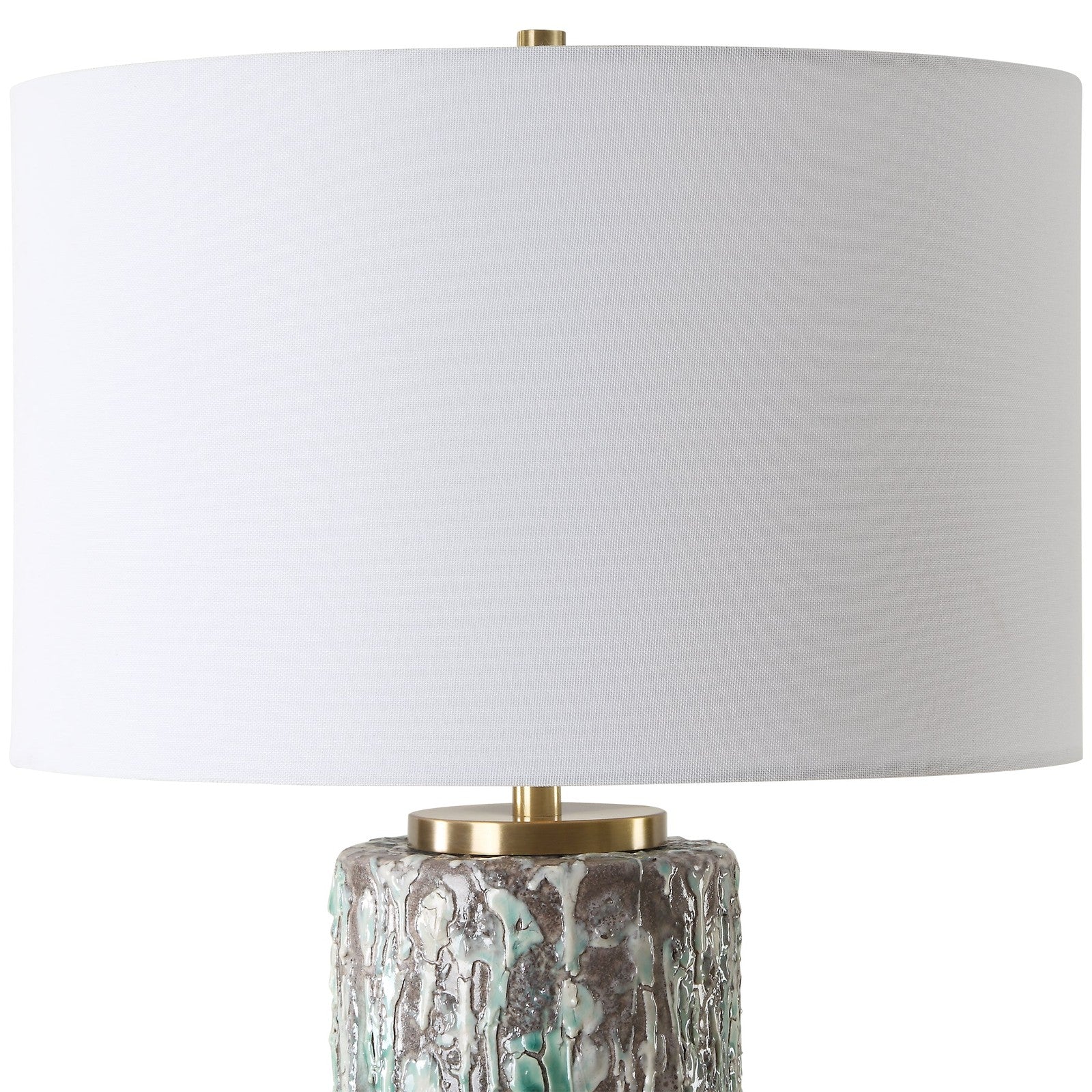 Uttermost Meltdown Ivory Teal Table Lamp
