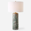 Uttermost Meltdown Ivory Teal Table Lamp