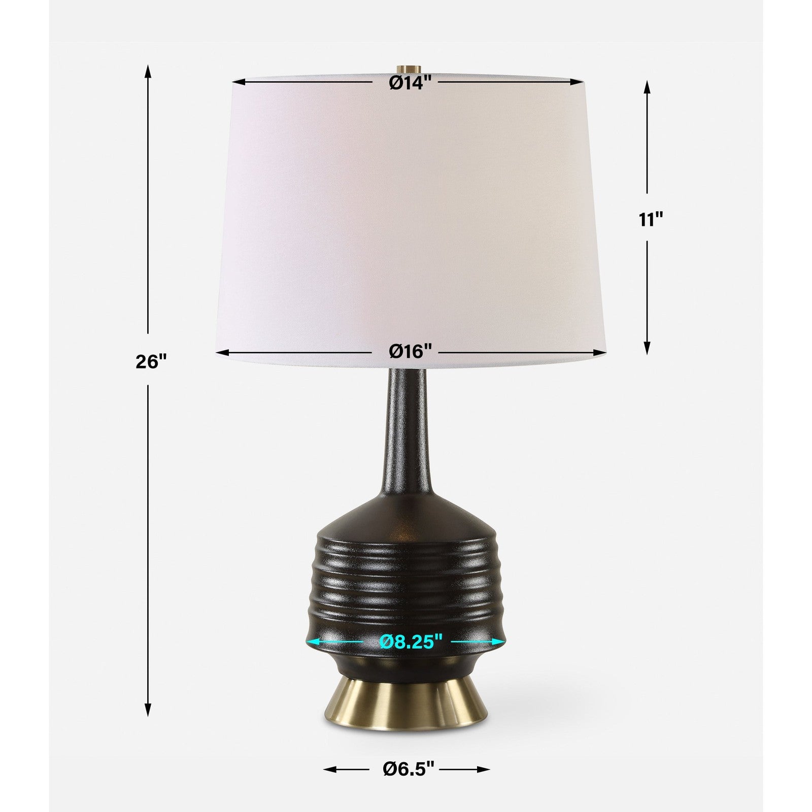 Uttermost Foster Black Glaze Table Lamp
