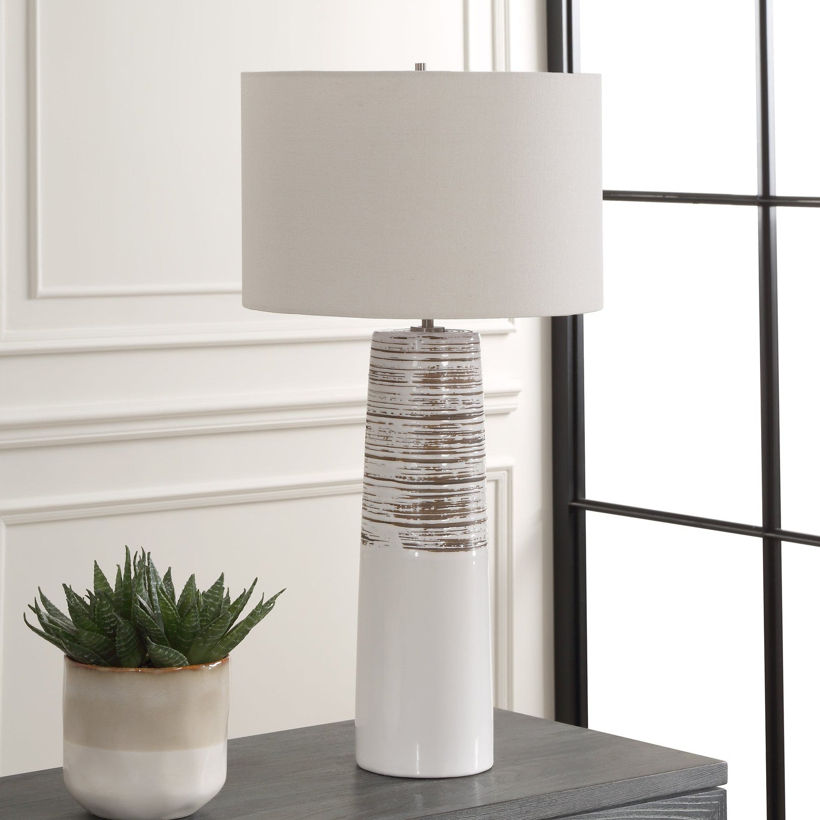 Uttermost Haven White Glaze Table Lamp