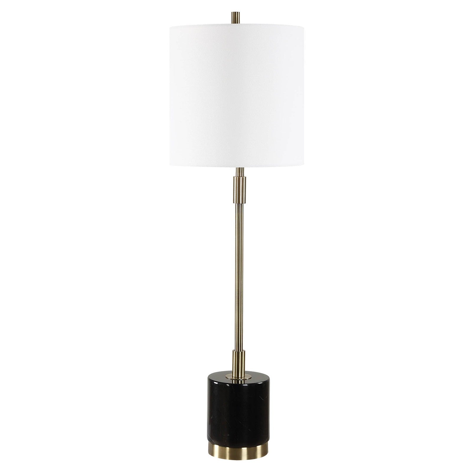 Modern Accents Round Black Marble Base Buffet Lamp