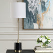 Modern Accents Round Black Marble Base Buffet Lamp